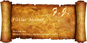 Fülöp József névjegykártya
